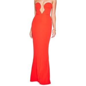 Nookie Strapless Red Maxi Dress